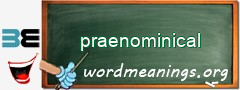 WordMeaning blackboard for praenominical